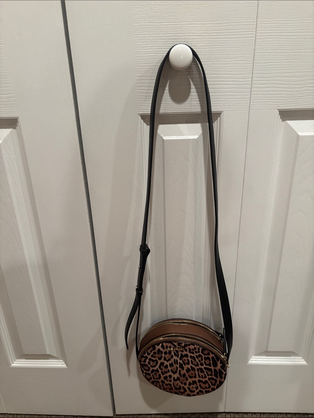 Nine West Brown Leopard Print Crossbody Bag